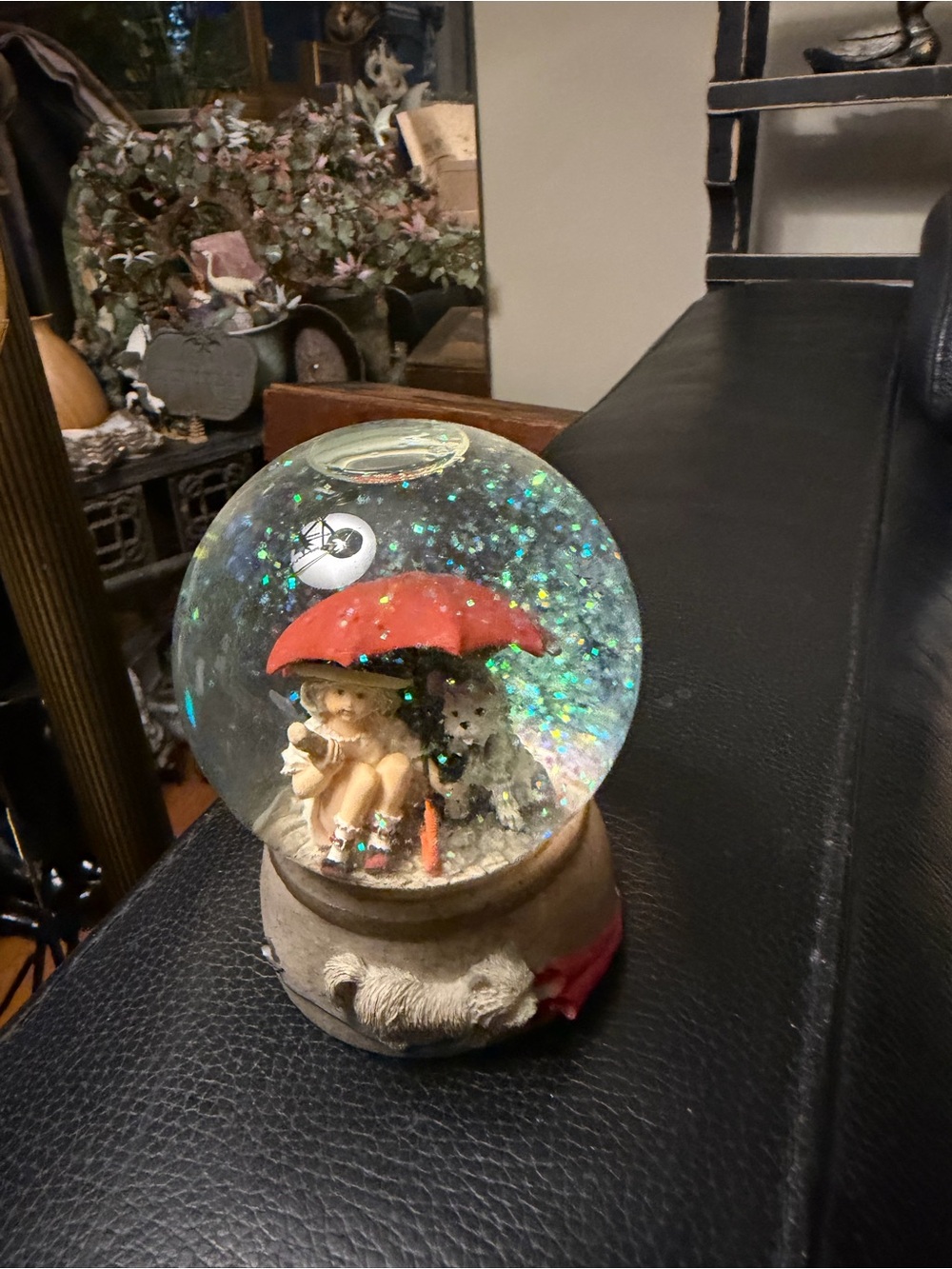Westland Giftware "Forever Young" musical snow globe girl with dog